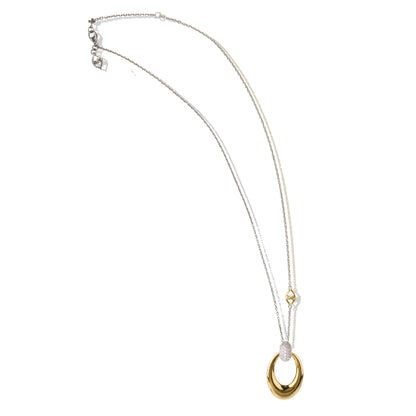Solid Gold Sterling Silver White Sapphire Knocker Necklace