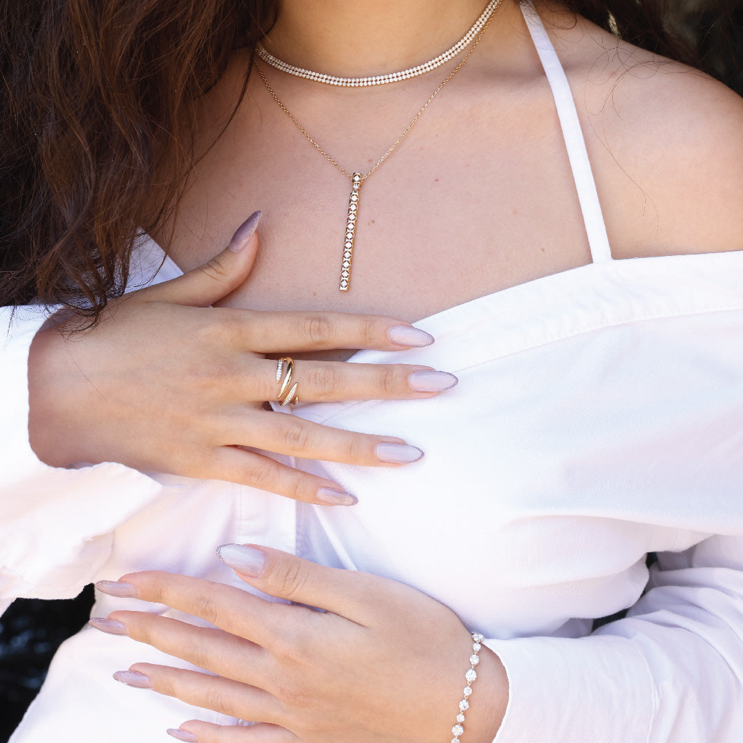 The Halo Necklace - Diamond & Solid Gold Necklace