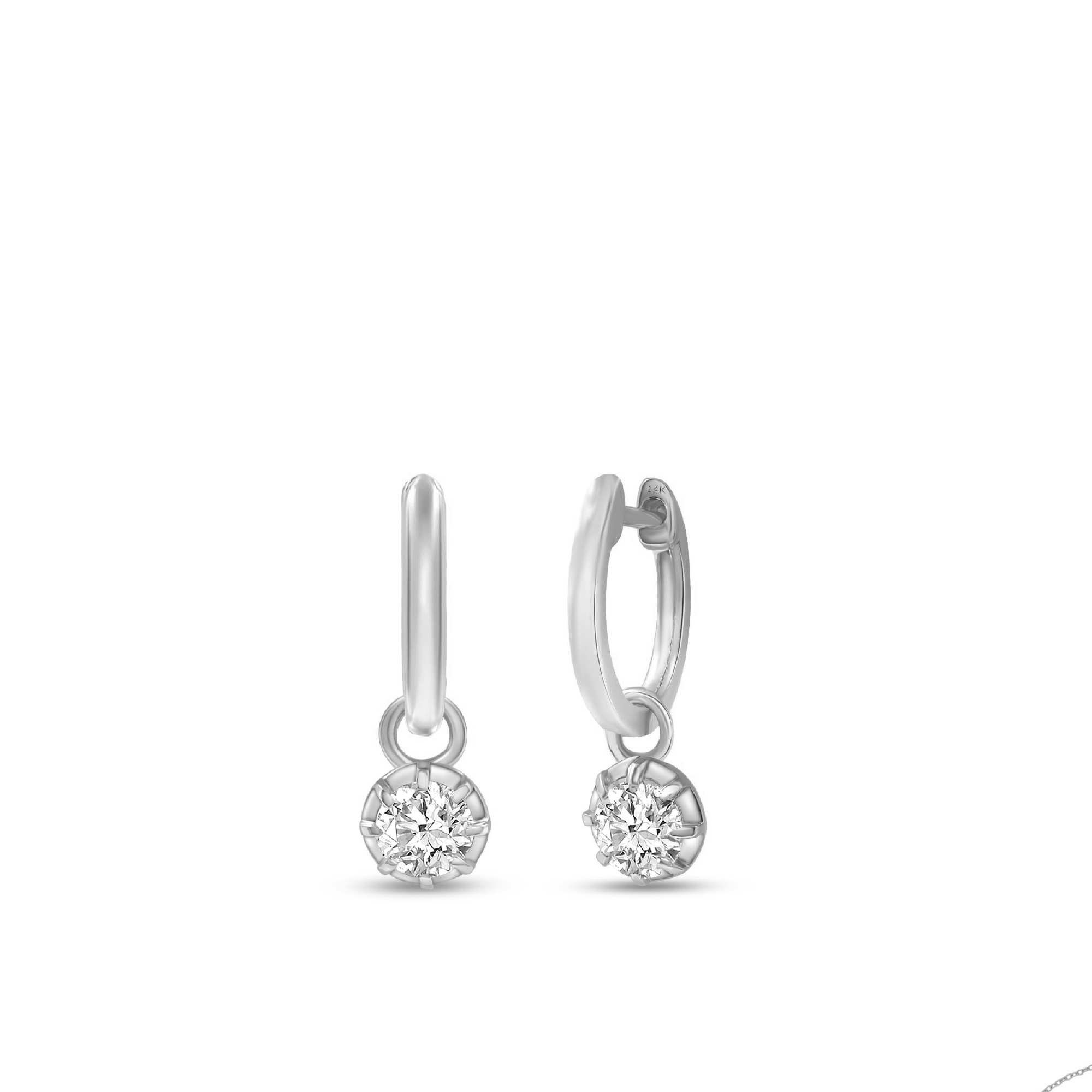 The Leslie 14K Solid Gold Diamond Earrings