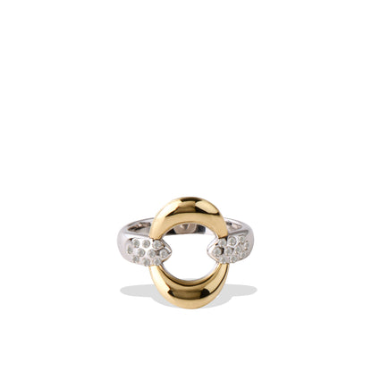 Solid Gold Sterling Silver White Sapphire Knocker Ring