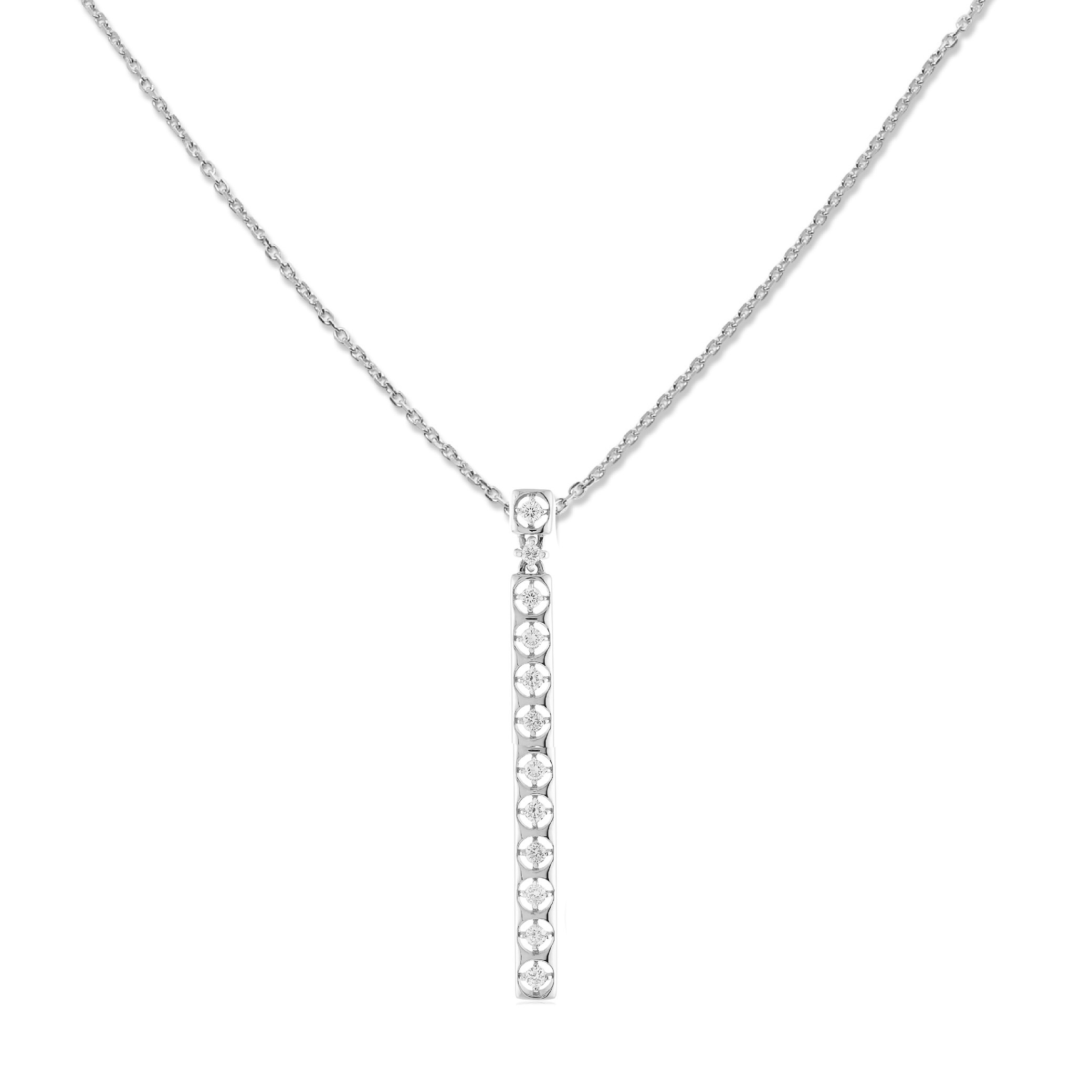 The Sloane 14K Solid Gold Diamond Pendant Necklace
