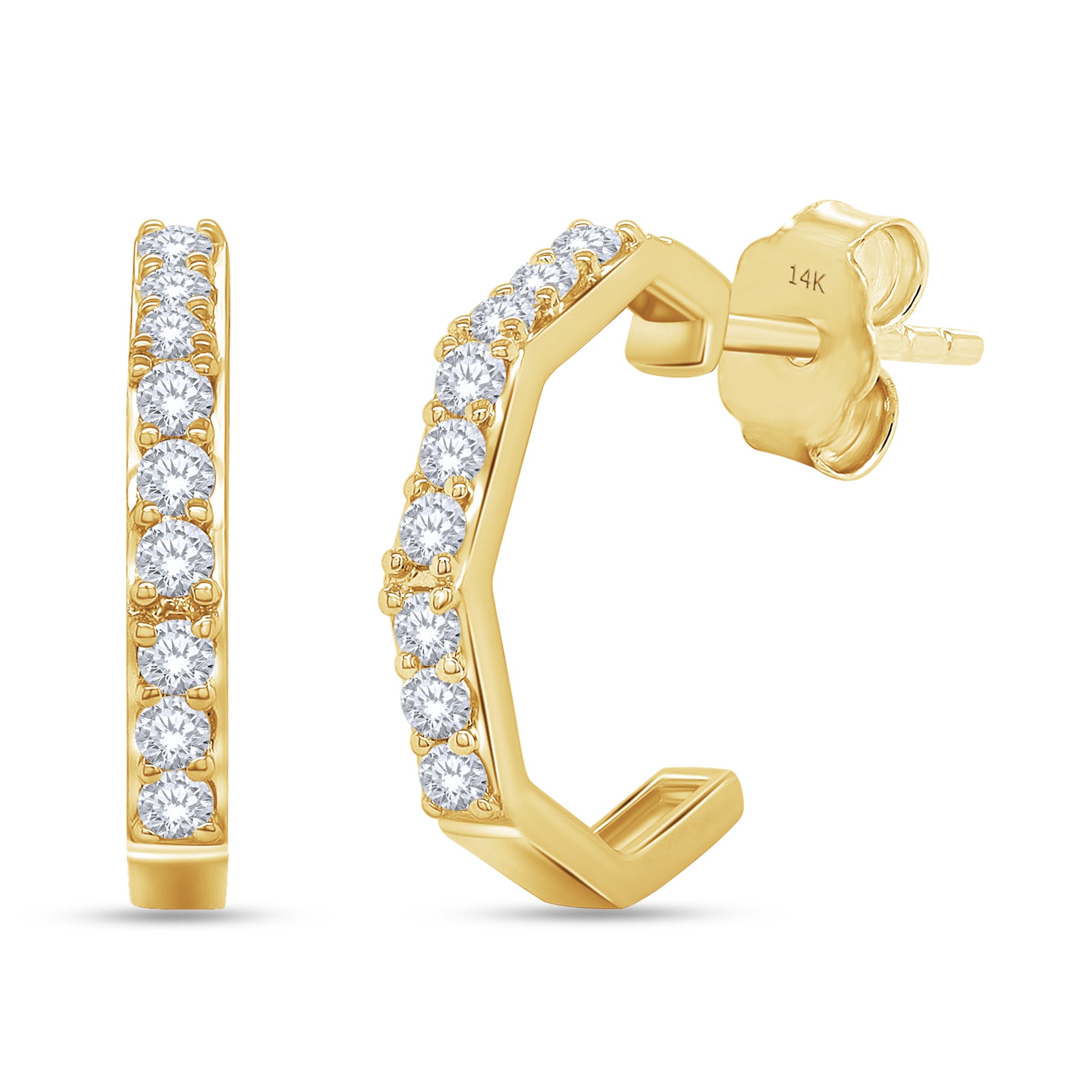 The Jude Hoop Earrings - 14K Gold Vermeil or Premium Sterling Silver with Lab-Grown Diamond Hoop Earrings