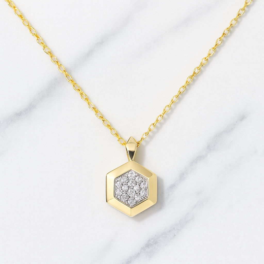 The Lennon 14K Solid Gold Lab-Grown Diamond Pendant Necklace
