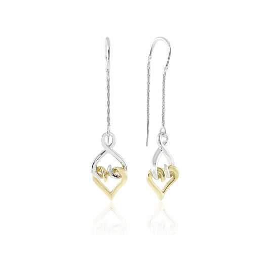 Solid Gold & Sterling Silver Threader Drop Earrings