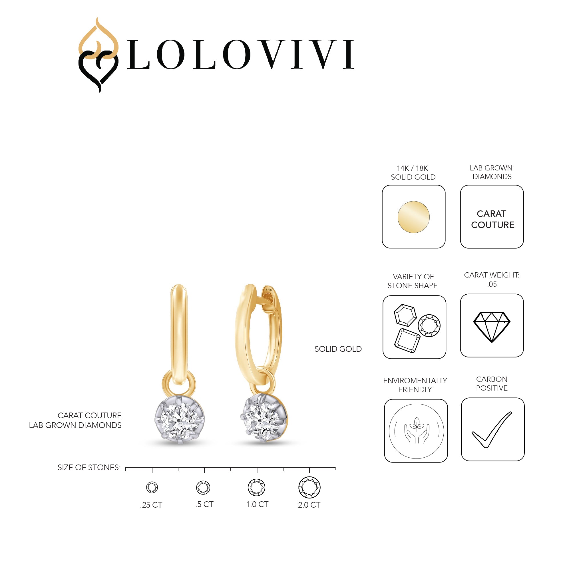 Carat Couture Diamond Carbon Neutral Solid Gold Earrings