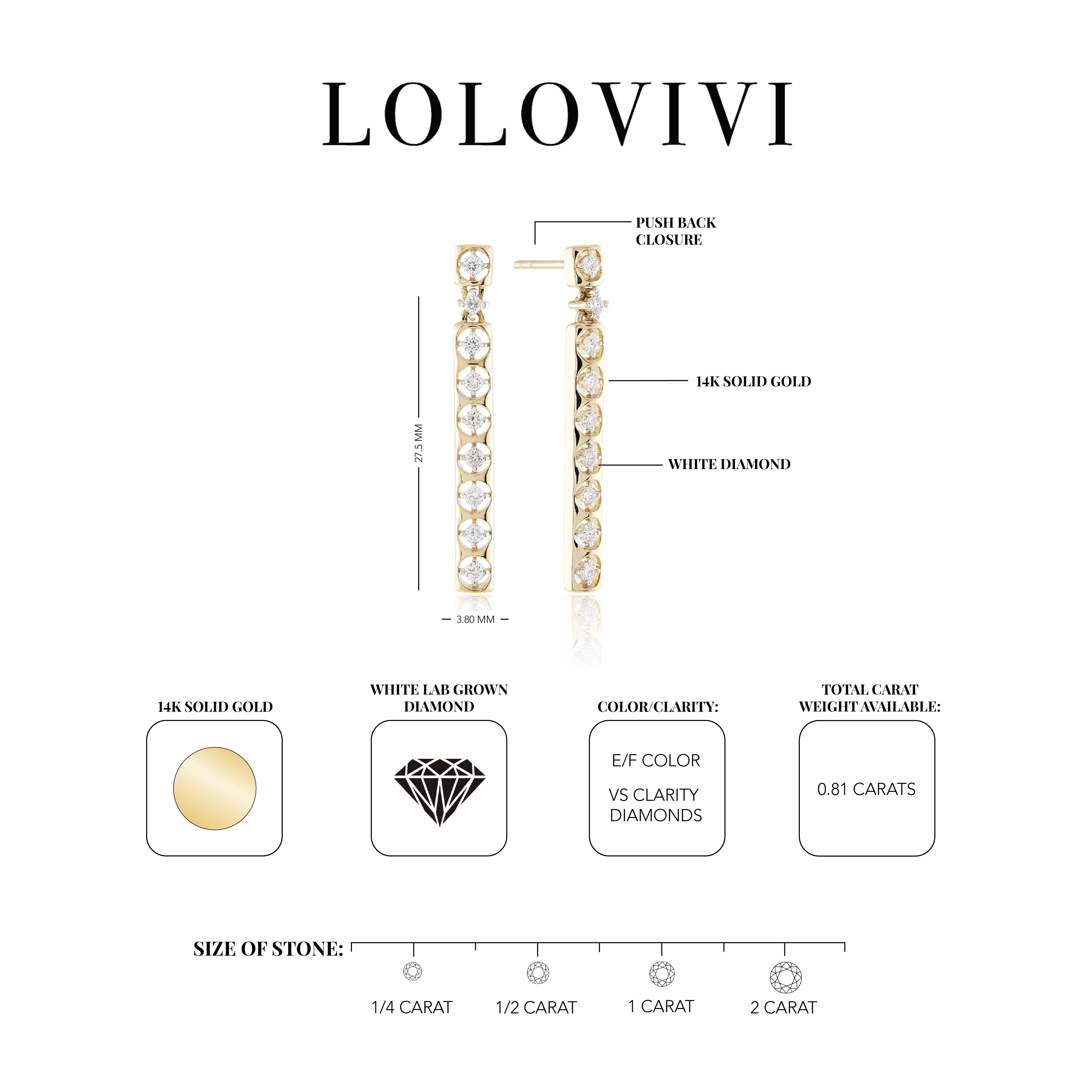 The Sloane 14K Solid Gold Diamond Earrings