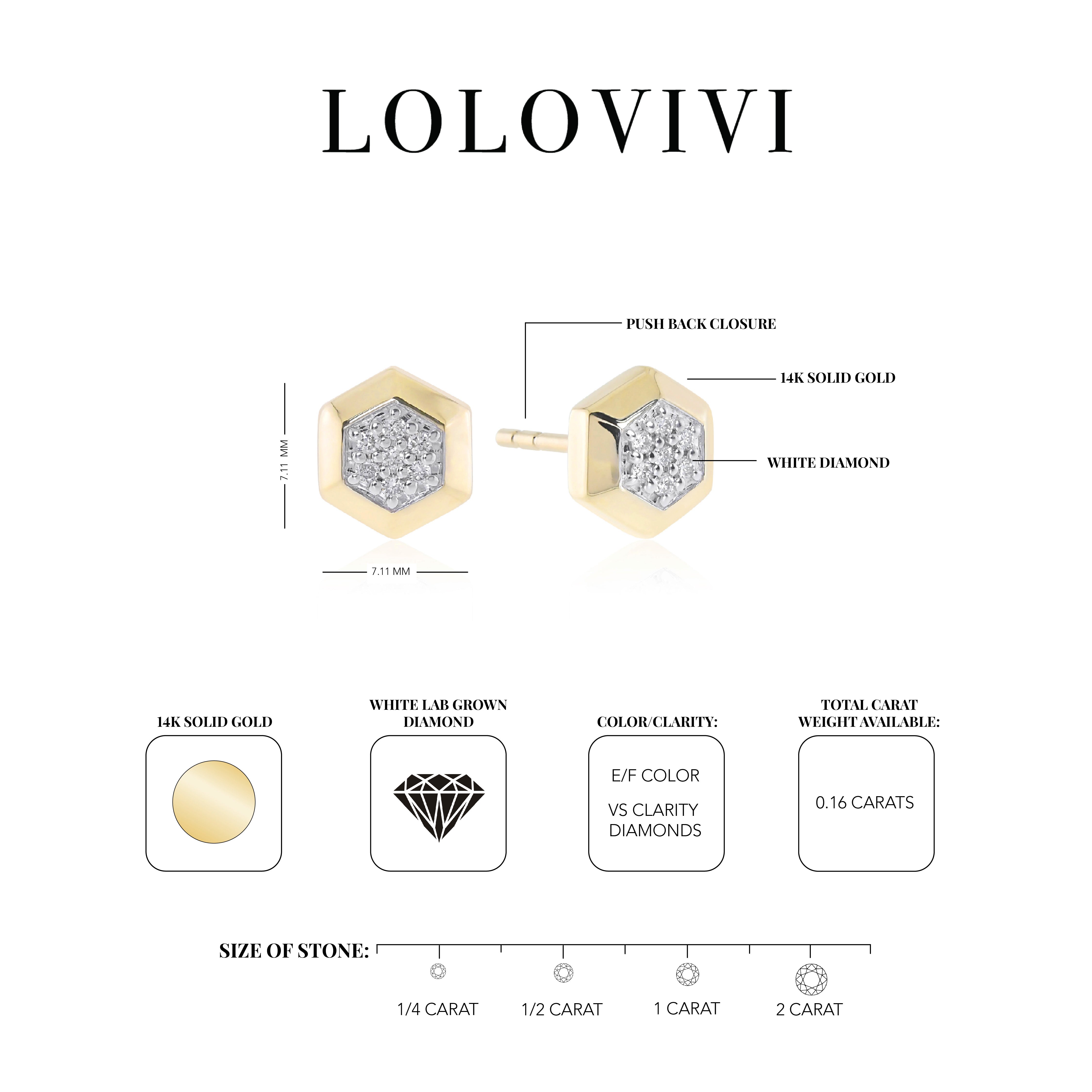 The Lennon 14K Solid Gold Diamond Earrings