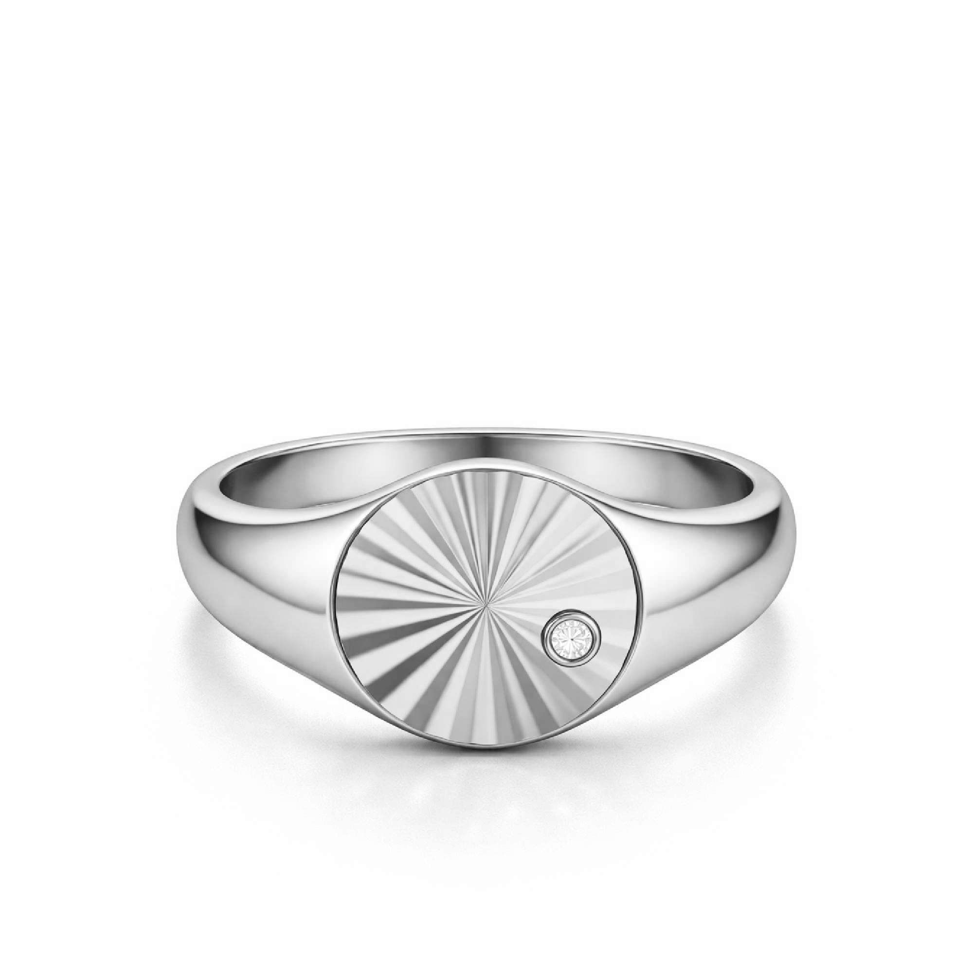 The Liv Signet Ring - 14K Gold Vermeil or Sterling Silver with Lab-Grown Diamond Ring