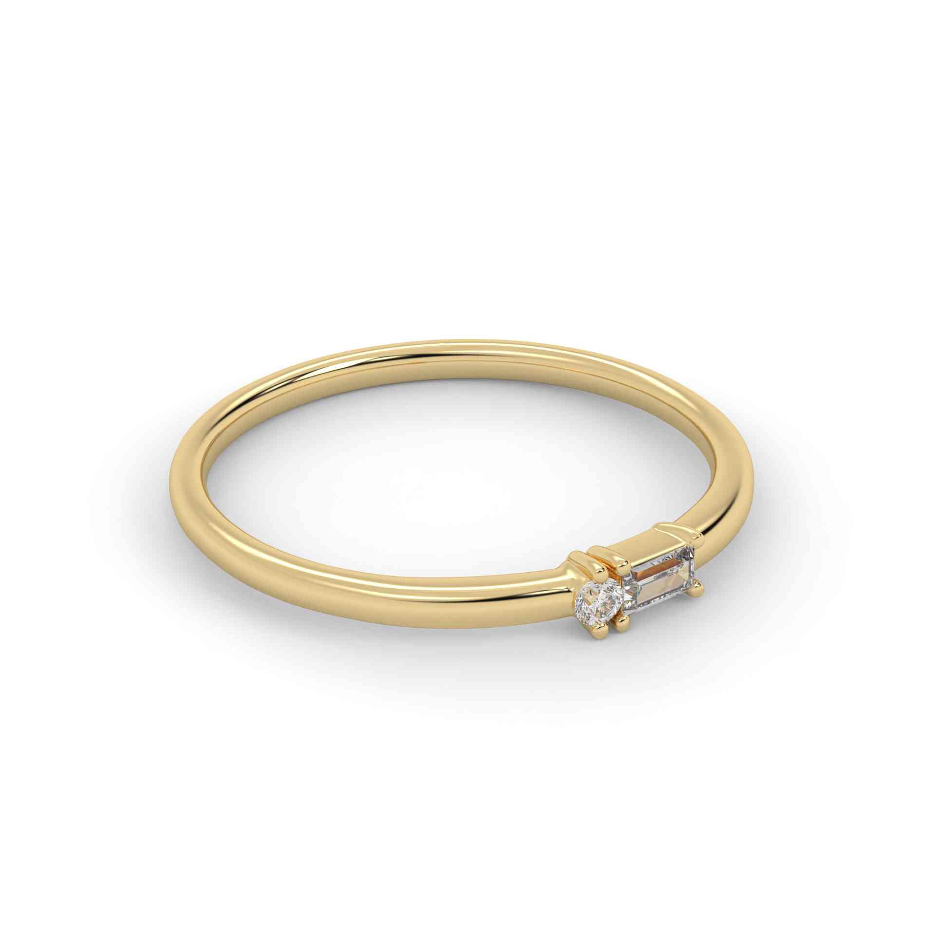 Gold bracelet with a diamond on a white background