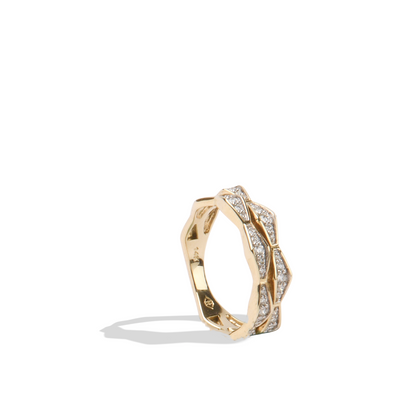 Solid Gold Natural White Diamond Double Stack Ring