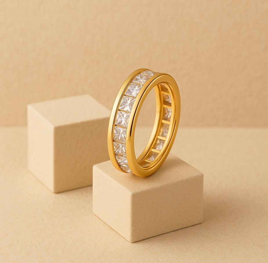 The Fareeha Diamond Ring - 14K Solid Gold with Lab-Grown Diamonds