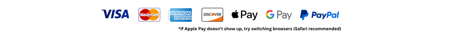 payment options accepted by Lolovivi Jewelry - VISA, Mastercard, American Express, Discover, Apply Pay, Google Pay, and PayPal