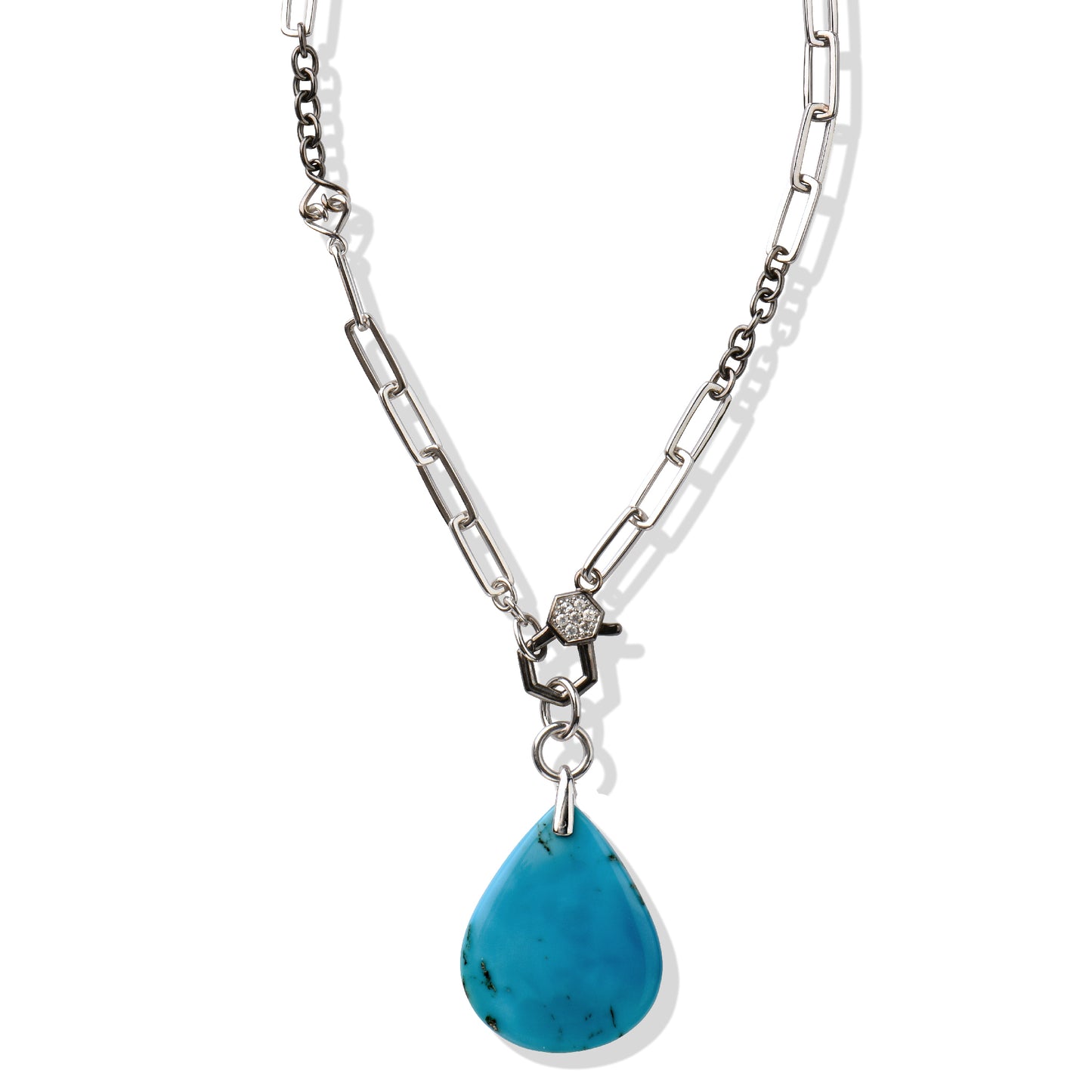 Turquoise Pendant | Blue Turquoise Tear-Shaped Necklace Pendant by Lolovivi