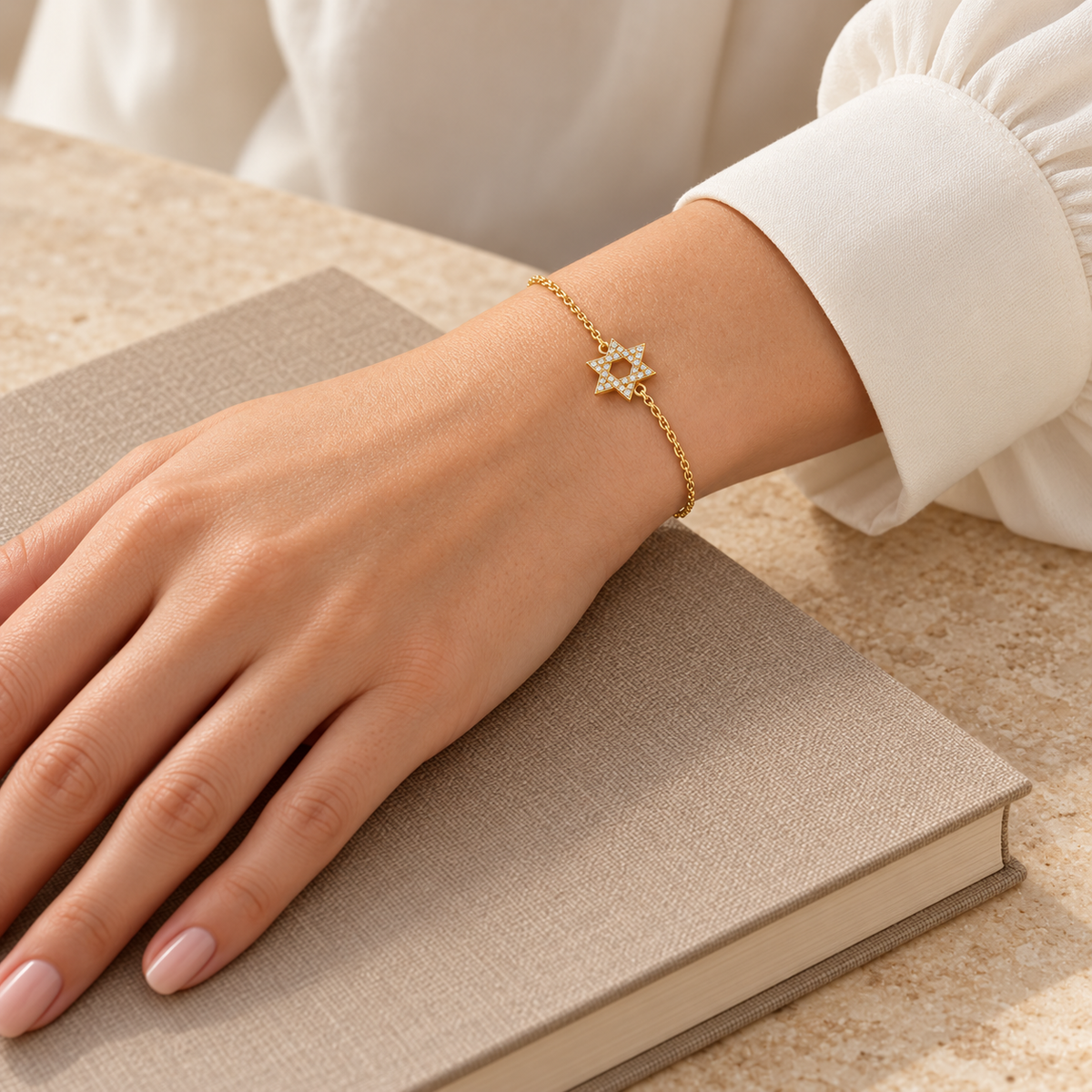 The Star of David Bracelet - 14K Gold Vermeil or Premium Sterling Silver with Lab-Grown Diamond Bracelet