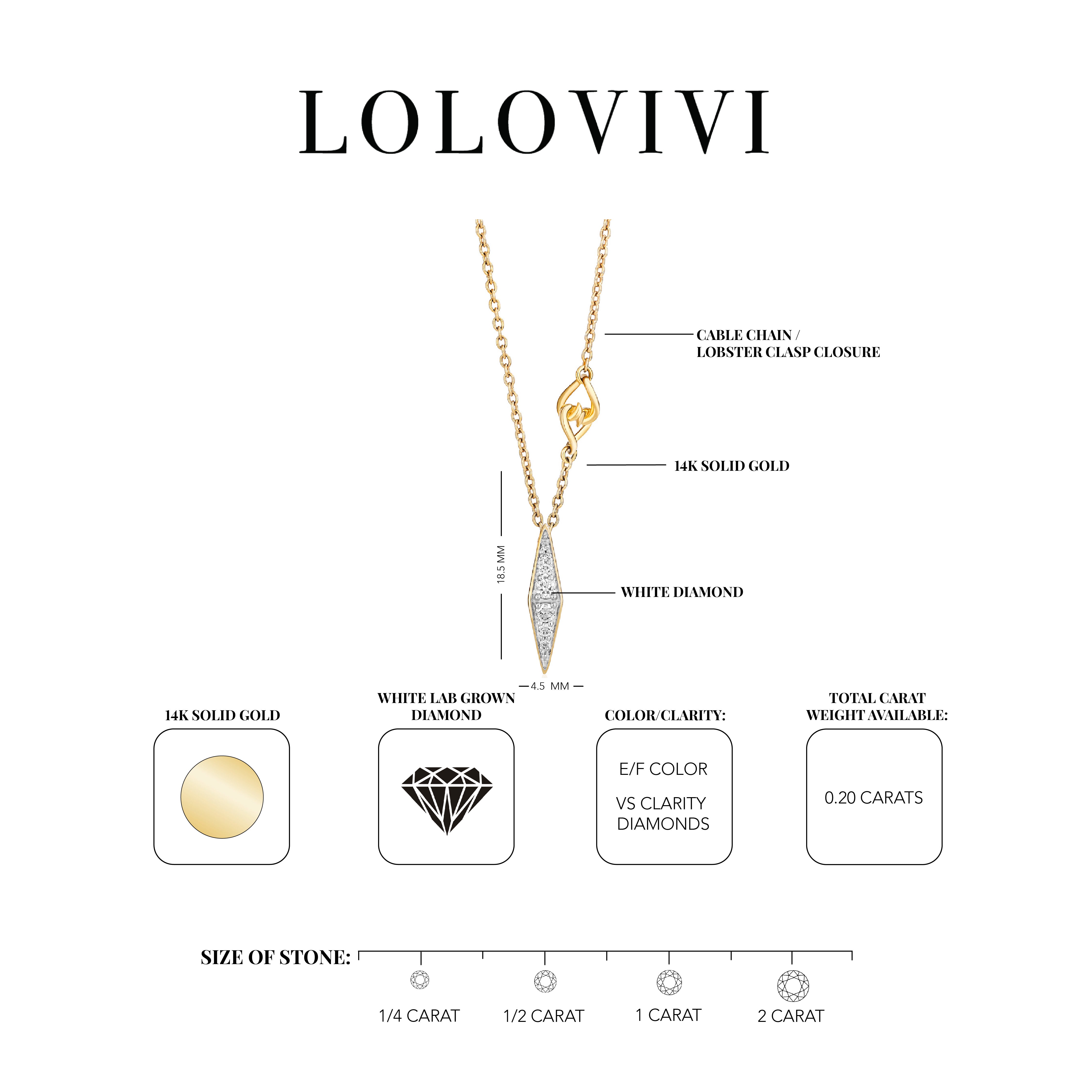 14K gold necklace with diamond pendant on a delicate chain.