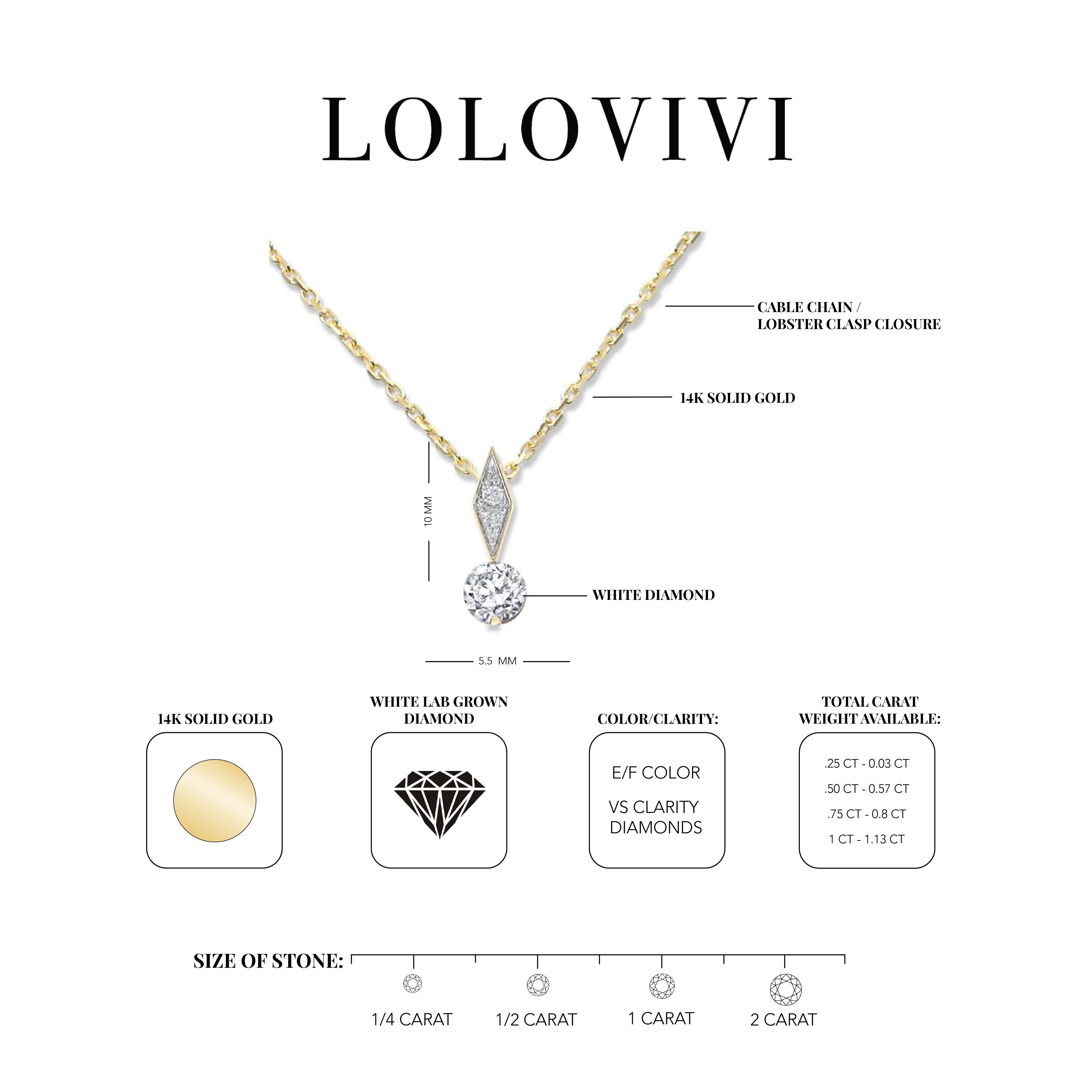 14K gold necklace with diamond pendant featuring a geometric design.