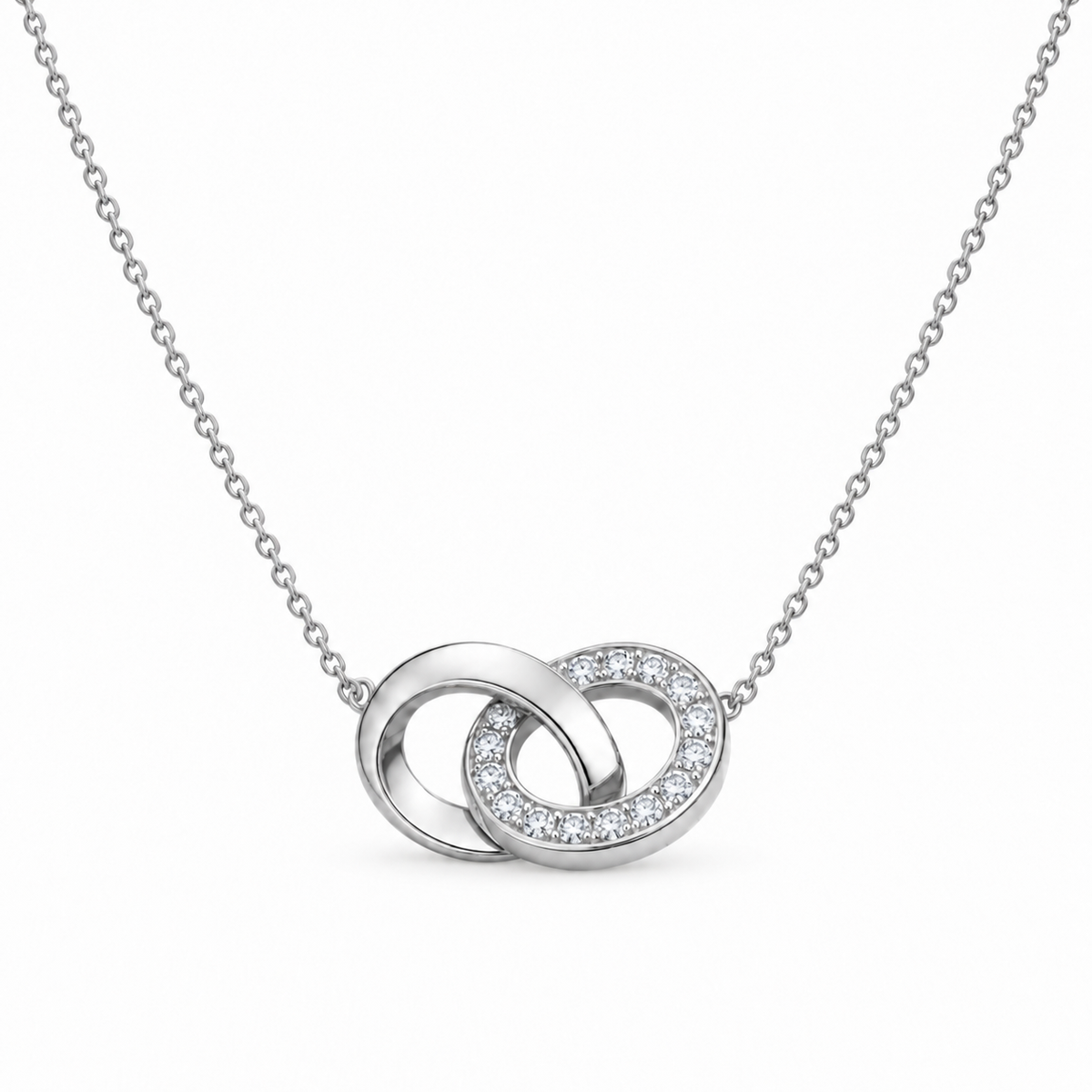 The Elara Link Diamond Infinity Necklace - 14K Gold Vermeil or Sterling Silver Diamond Necklace