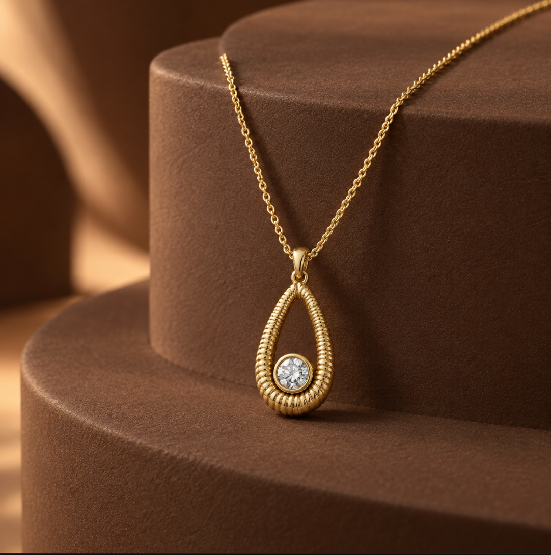 The Esme Diamond Necklace - 14K Gold Vermeil or Sterling Silver Diamond Necklace