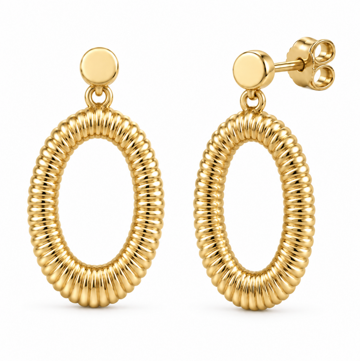 The Kala Ridged Earrings - 14K Gold Vermeil or Sterling Silver