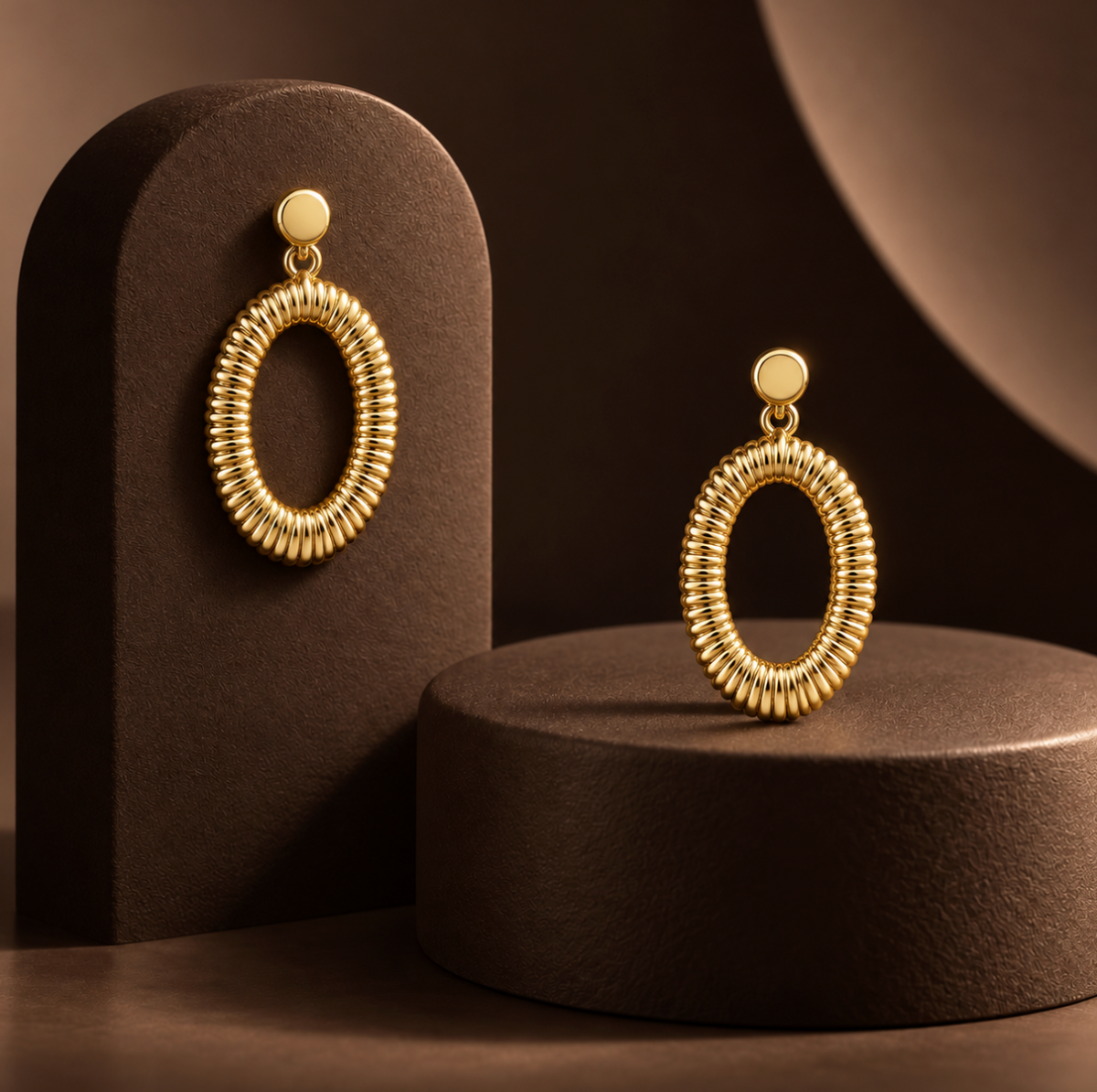 The Kala Ridged Earrings - 14K Gold Vermeil or Sterling Silver