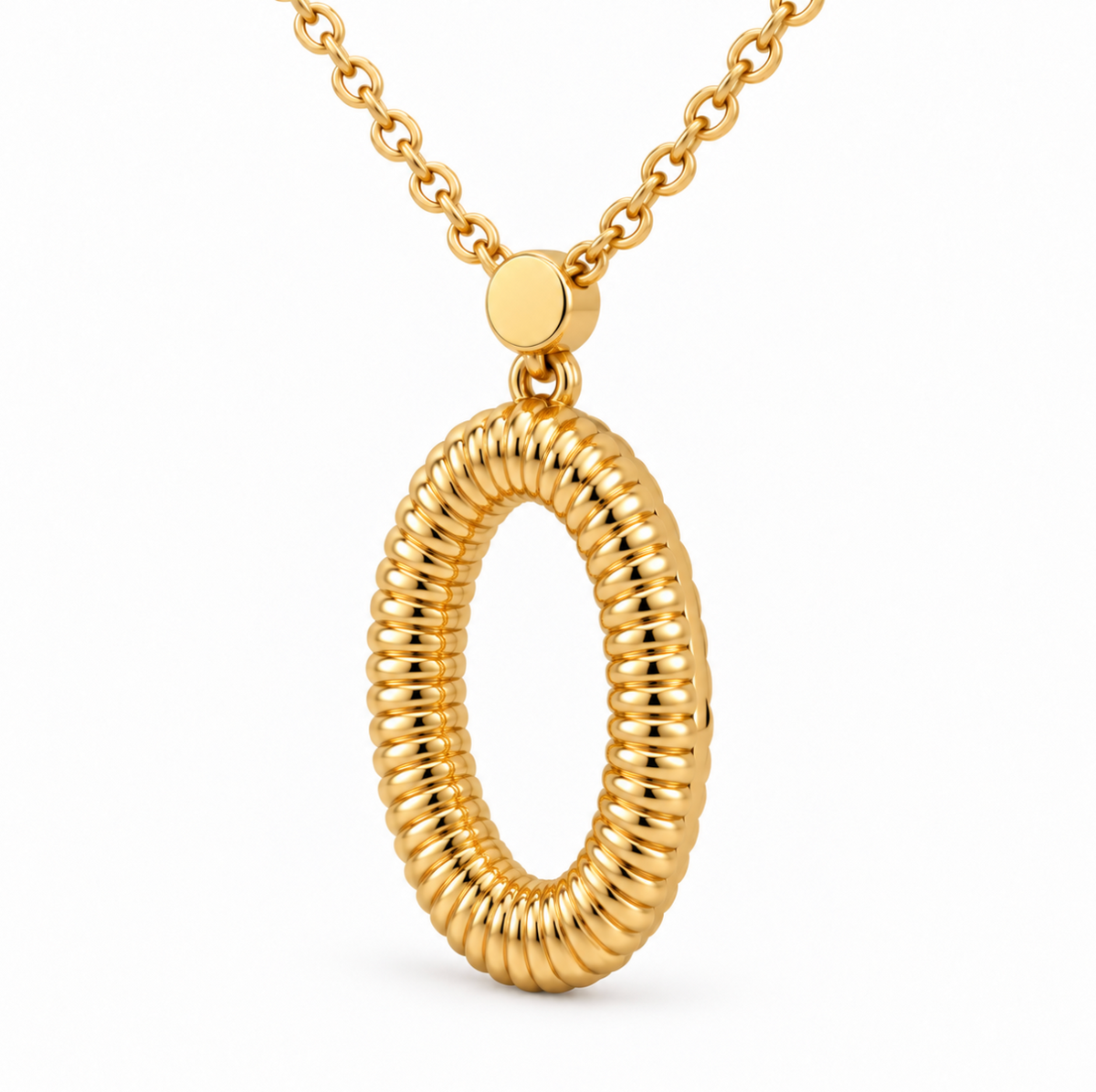 The Kala Ridged Necklace - 14K Gold Vermeil or Sterling Silver Necklace