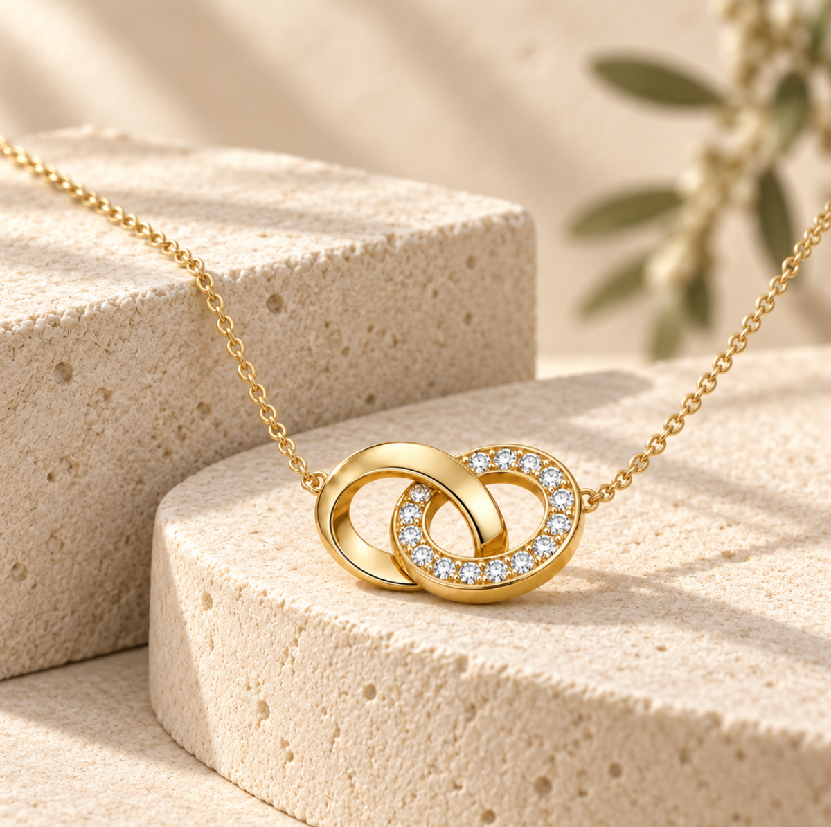 The Elara Link Diamond Infinity Necklace - 14K Gold Vermeil or Sterling Silver Diamond Necklace