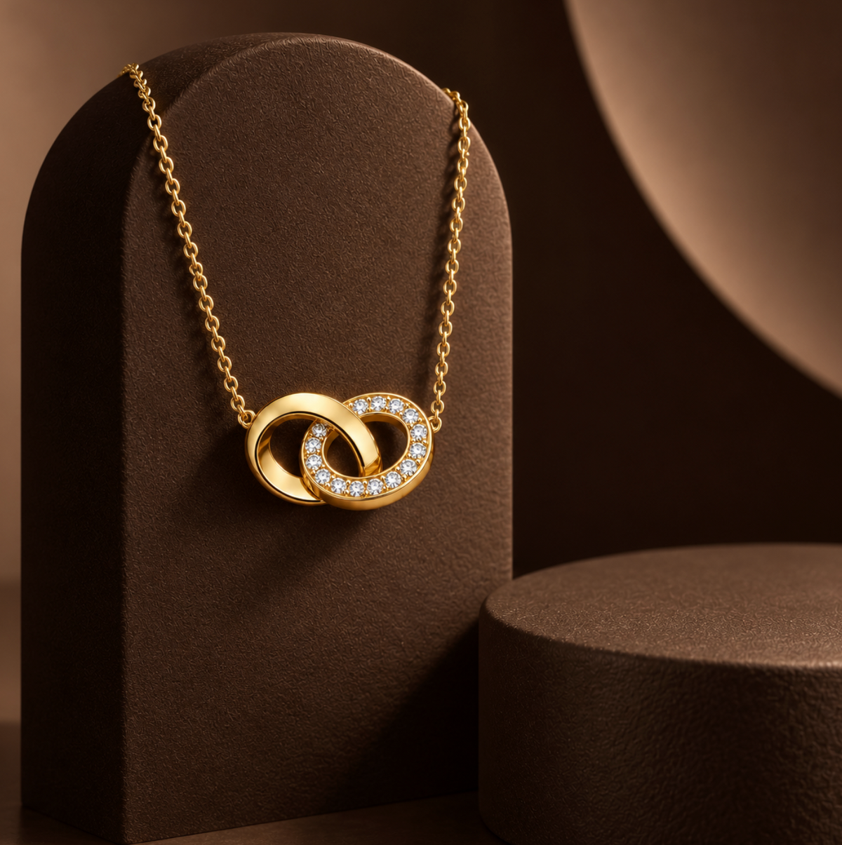 The Elara Link Diamond Infinity Necklace - 14K Gold Vermeil or Sterling Silver Diamond Necklace