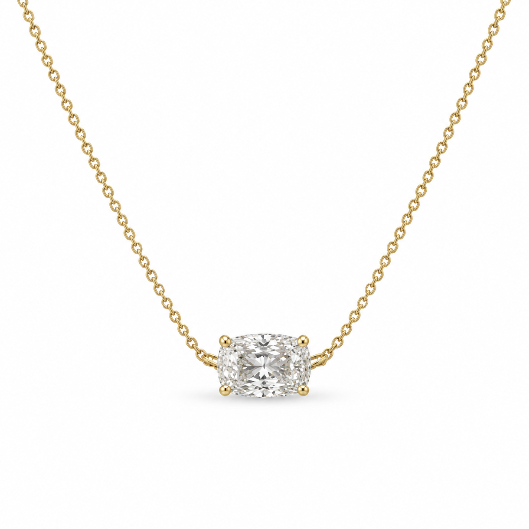 The Millie Diamond Necklace - 14K Gold Vermeil or Sterling Silver Two Carat Diamond Necklace