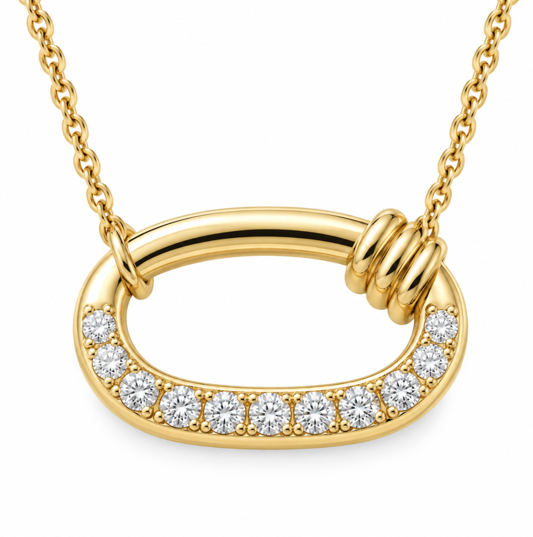 The Sylvie Diamond Necklace - 14K Gold Vermeil or Sterling Silver Diamond Necklace