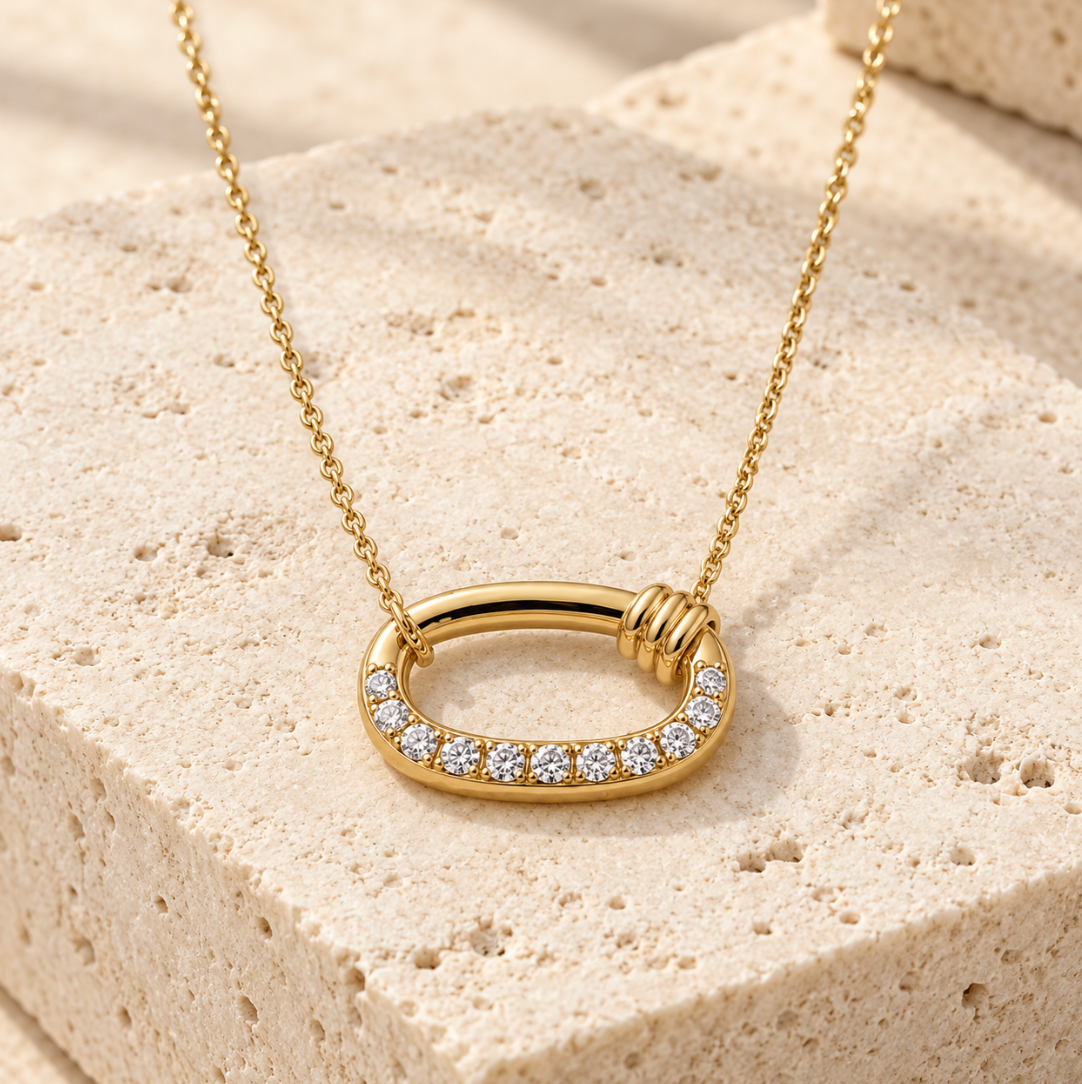 The Sylvie Diamond Necklace - 14K Gold Vermeil or Sterling Silver Diamond Necklace