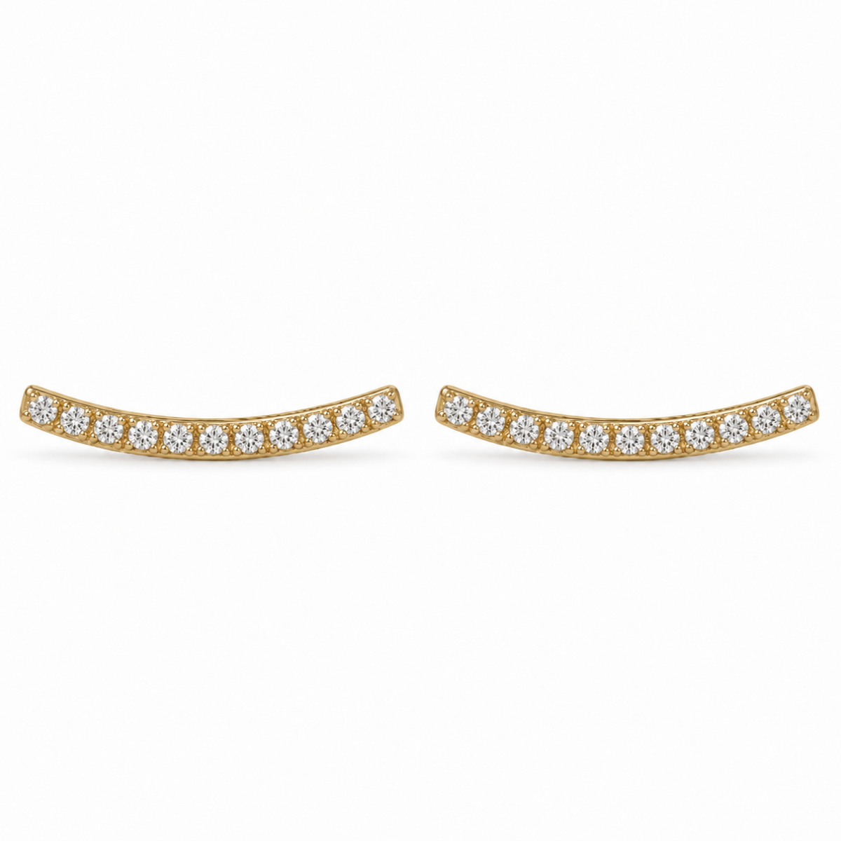 The Wren Crawler Earrings - 14K Gold Vermeil or Sterling Silver with Lab-Grown Diamond Crawler Earrings