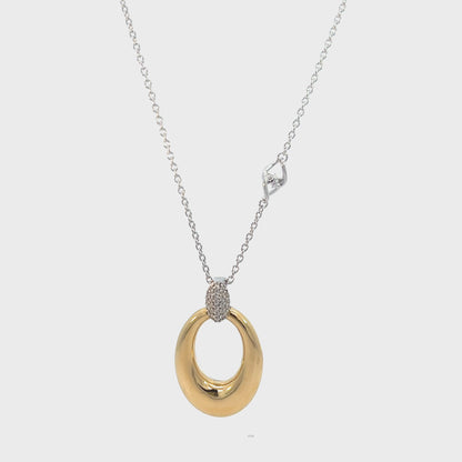 Solid Gold Sterling Silver White Sapphire Knocker Necklace