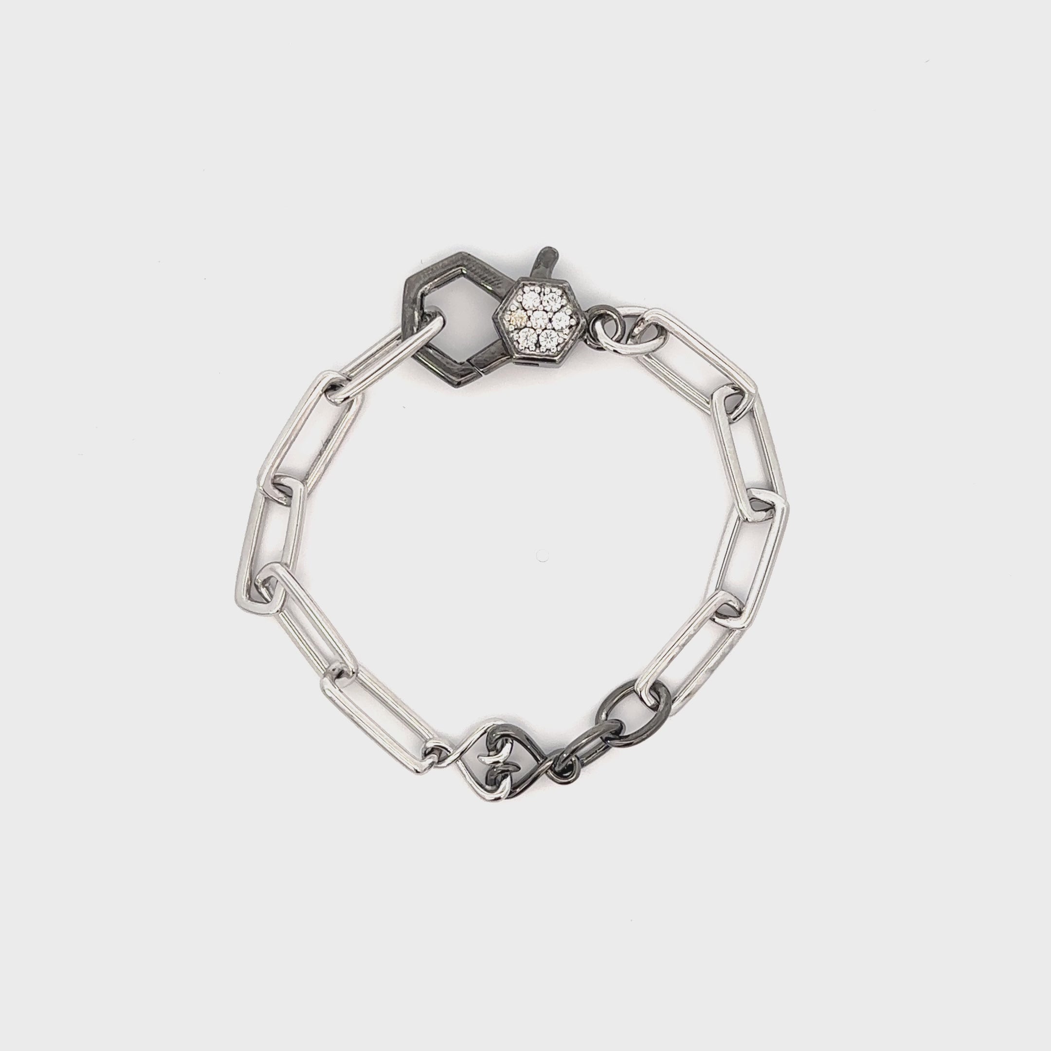 The Adeena Sterling Silver Black Silver Gemstone Bracelet