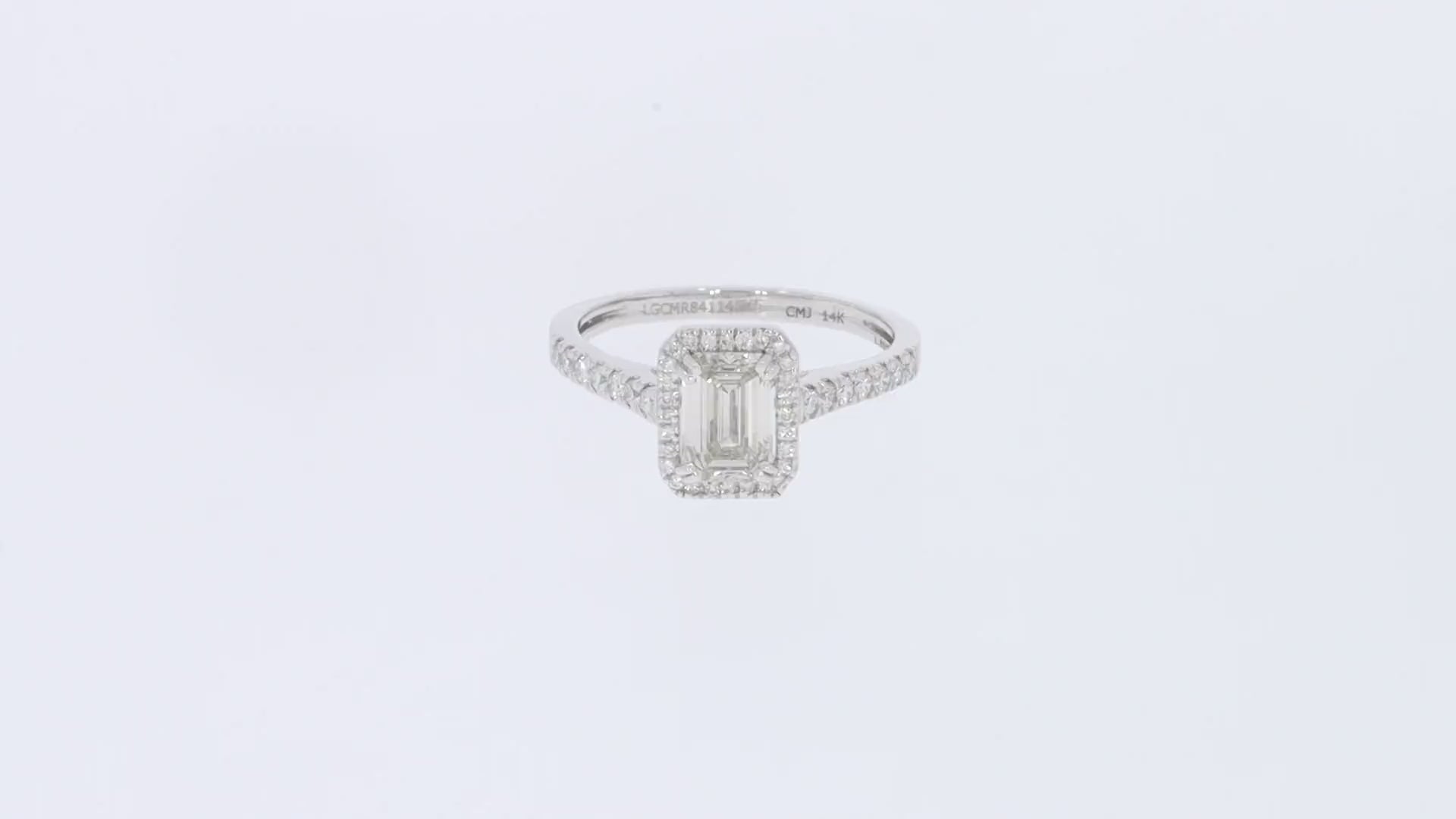 engagement ring with white lab grown diamonds