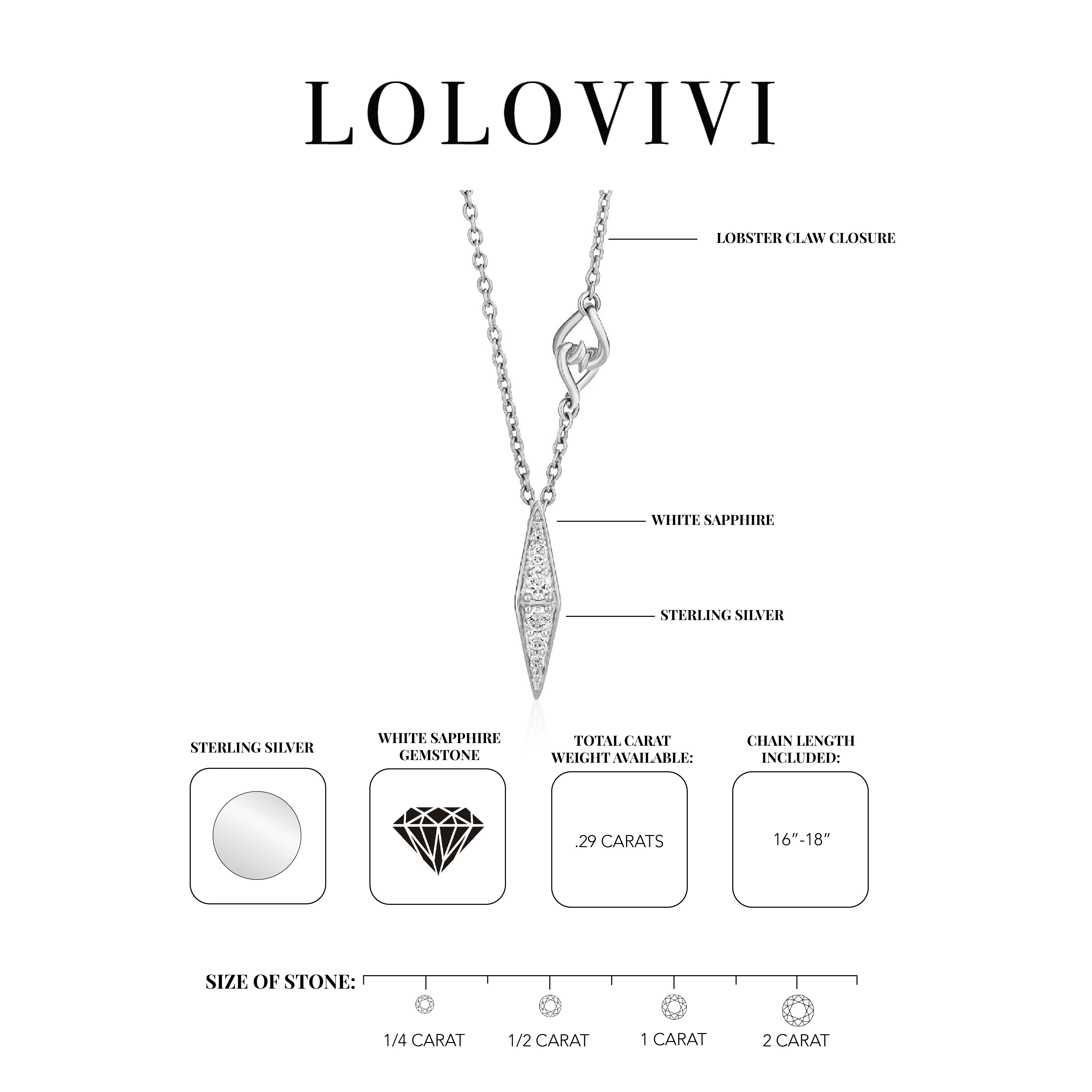 Sterling silver collar necklace with white sapphire gemstones and a sleek, modern design.