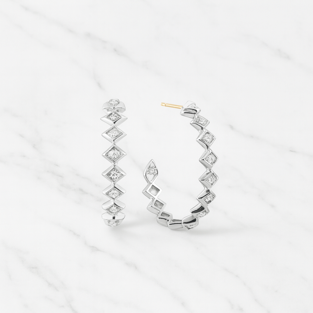 sterling silver sapphire hoop earrings