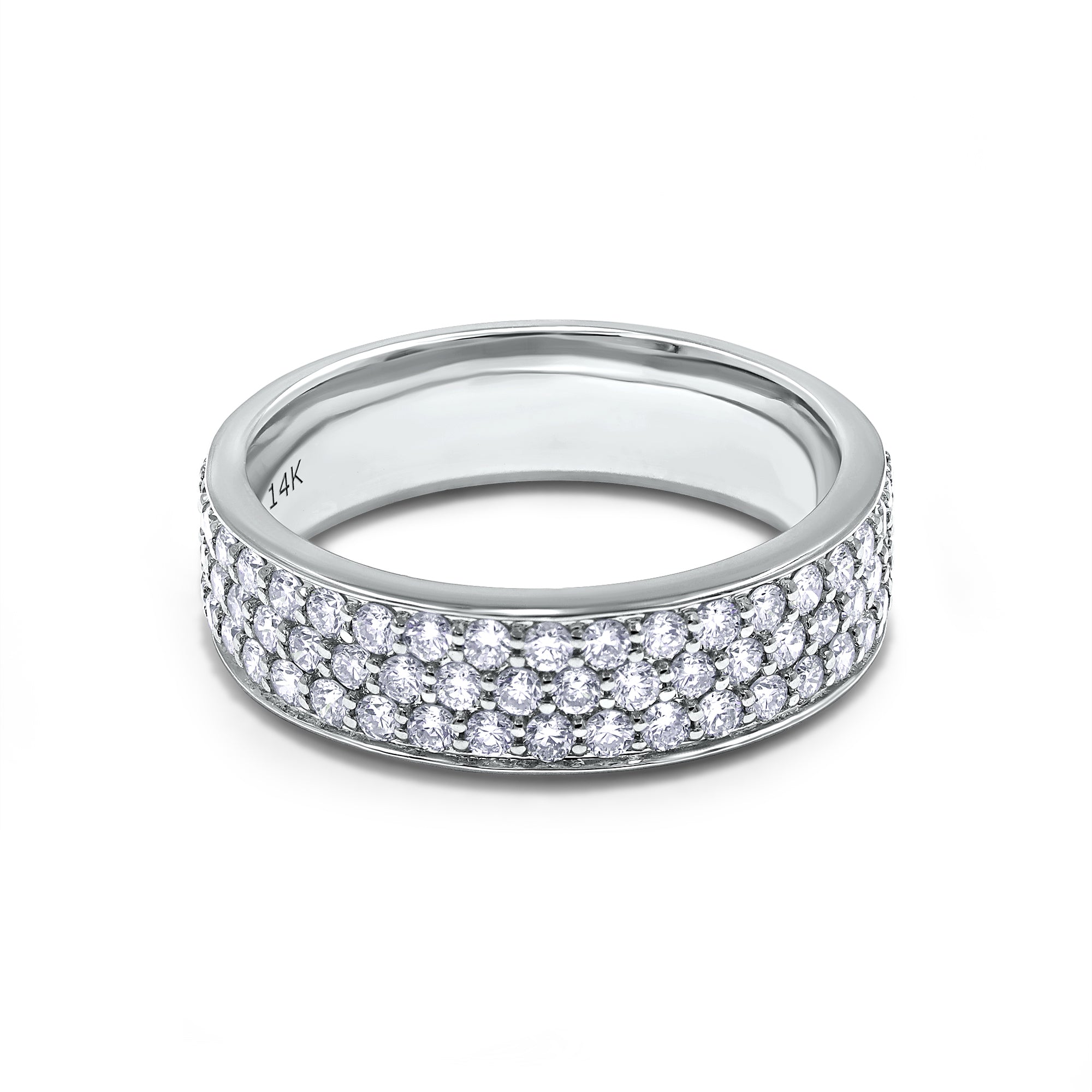 solid gold diamond single ring on white background