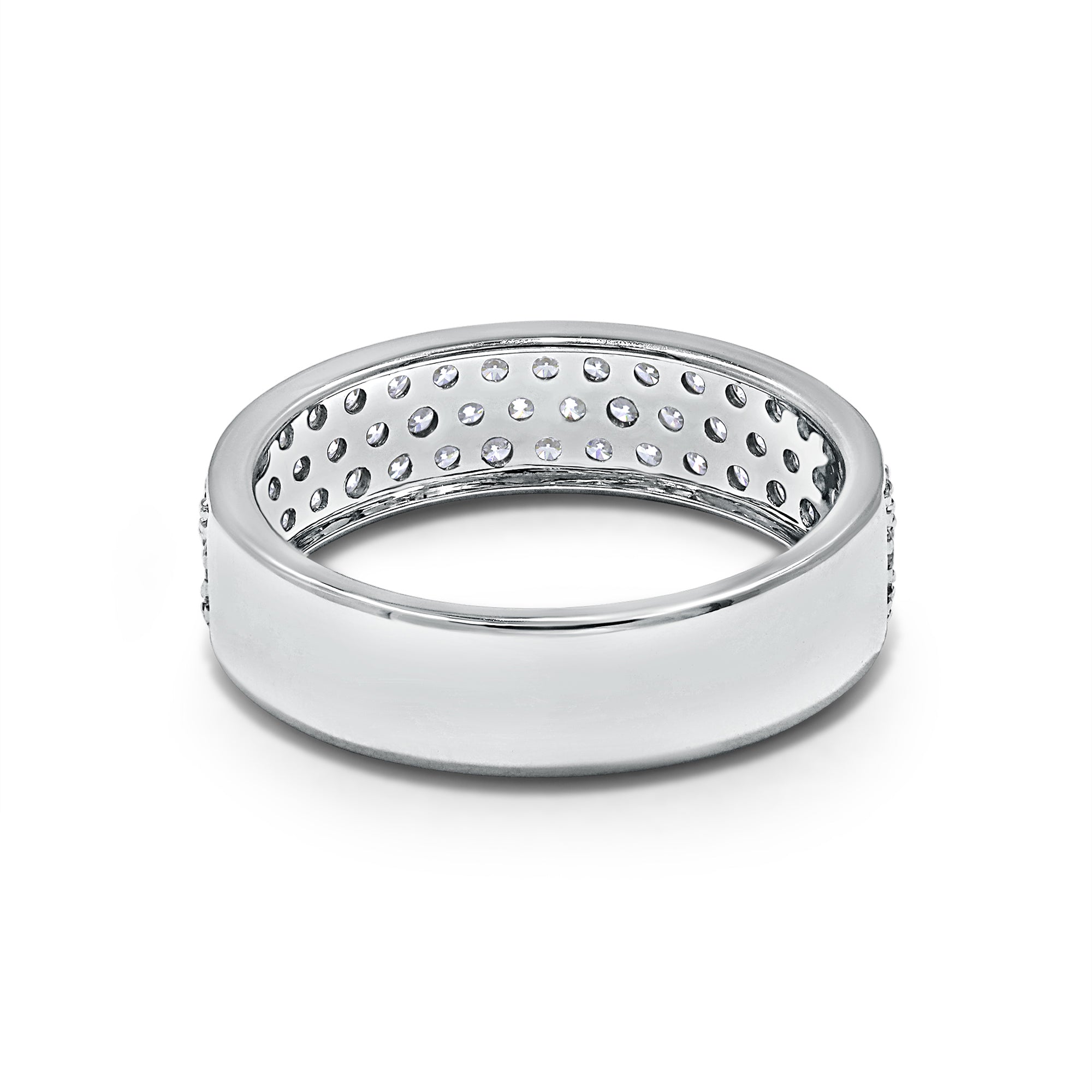 white gold diamond wedding band ring back