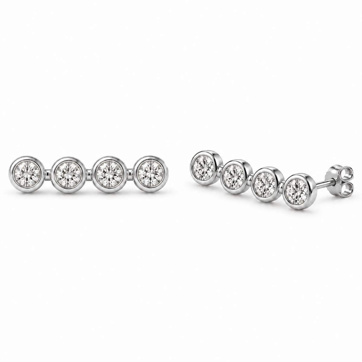The Parker Crawler Earrings - 14K Gold Vermeil or Sterling Silver with Lab-Grown Diamond Crawler Earrings