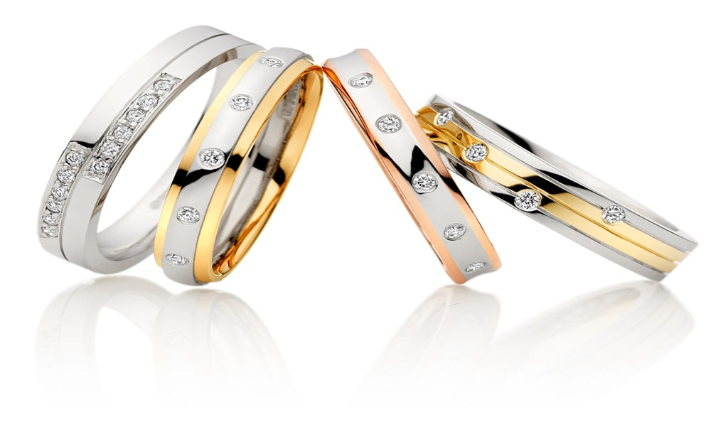 Sterling Silver and Gold Wedding Band Rings