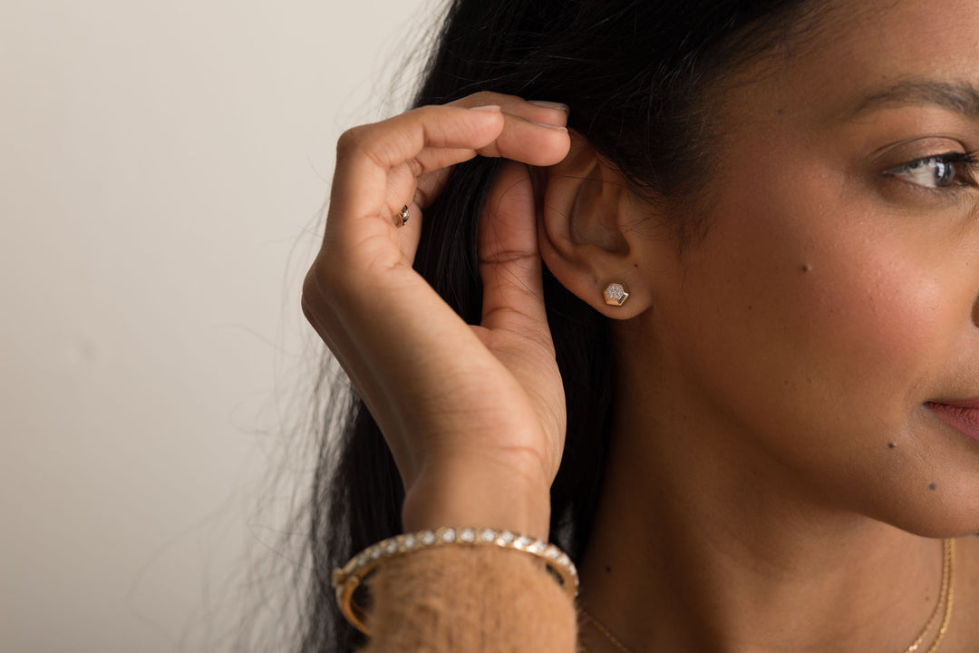 The Lennon Solid Gold Diamond Earrings