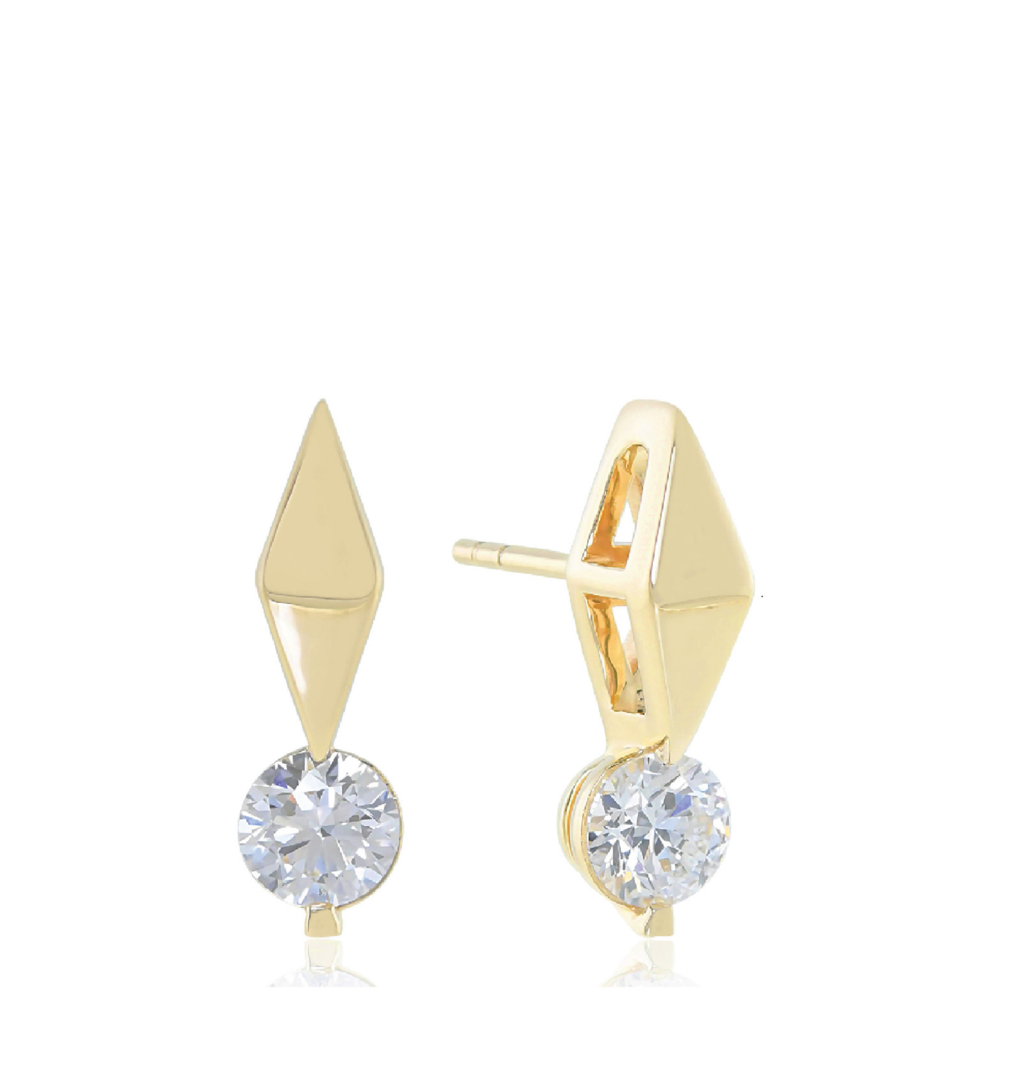 the hunter earrings in 14k gold vermeil diamond drop earrings 