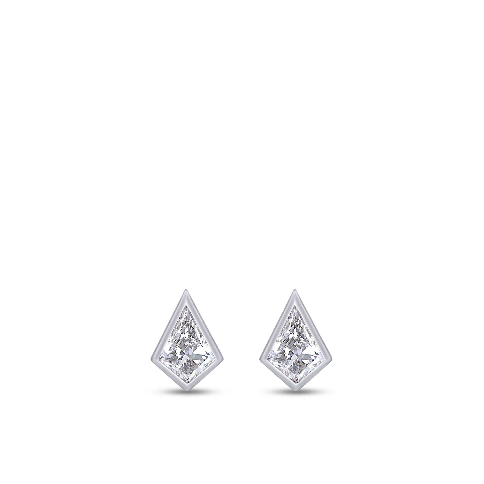 The Sailor Earrings - White Gold Carat Couture Lab Grown Diamond Kite Cut Earrings