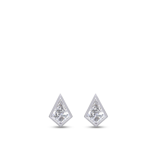 The Sailor Earrings - White Gold Carat Couture Lab Grown Diamond Kite Cut Earrings