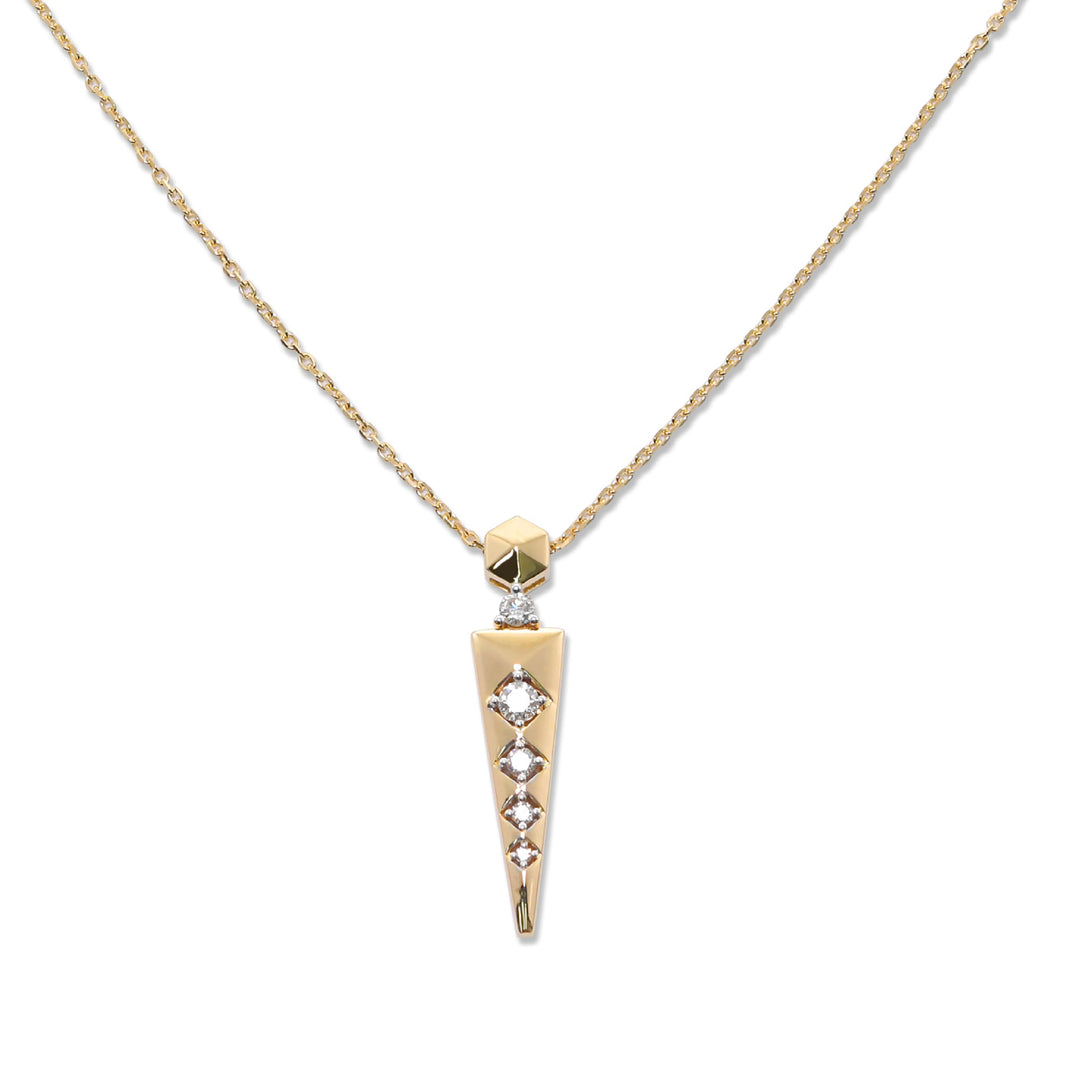 The Emerson Pendant - Carat Couture Diamond Yellow Gold Spear Pendant