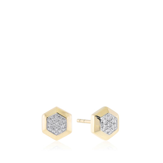 The Lennon Earrings - Carat Couture Hexagon Linea Stud Earrings