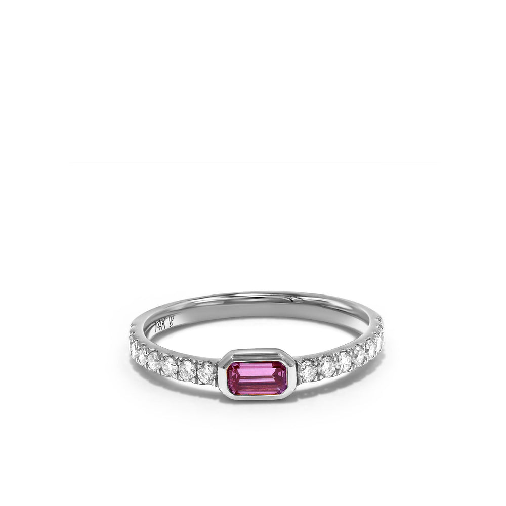 The Jamie Ring - Gold Carat Couture Pink Lab Grown Diamond Stackable Ring