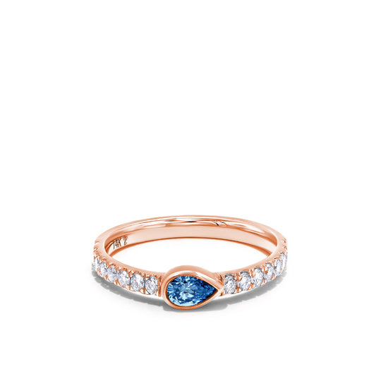 The Dana Ring - Gold Carat Couture Blue Lab Grown Diamond Stackable Ring