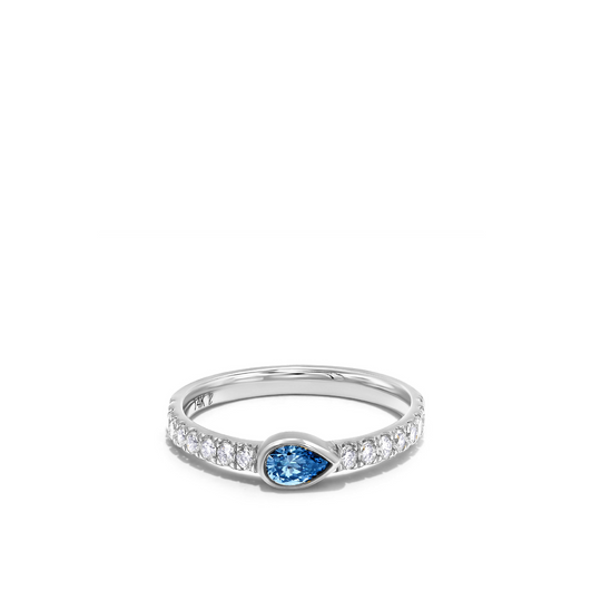 The Dana Ring - Gold Carat Couture Blue Lab Grown Diamond Stackable Ring