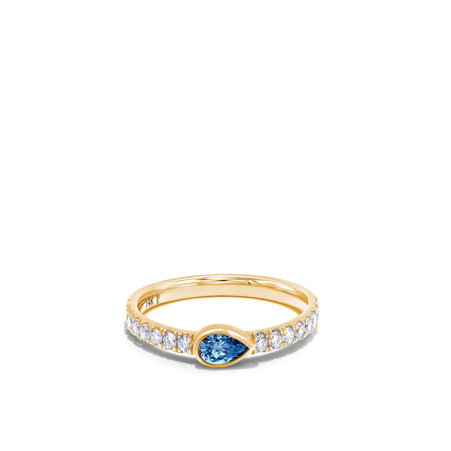 The Dana Ring - Gold Carat Couture Blue Lab Grown Diamond Stackable Ring